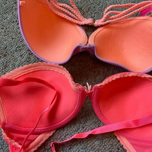 2 Pieces of Push Up Bra Bikini Top Victoria’s Secret Aerie Size 34A 34C - Picture 3 of 4